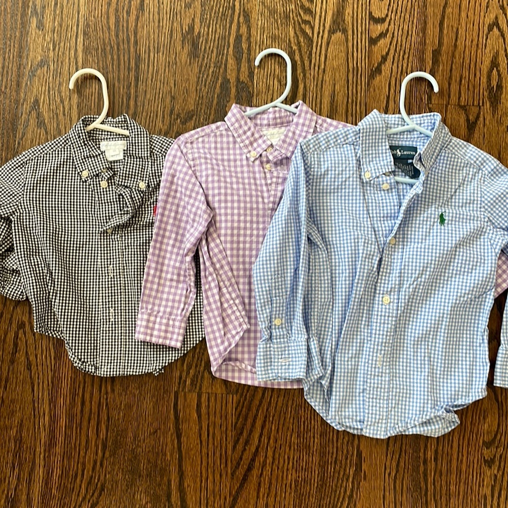 Ralph Lauren Polos Bundle. Black (12 M), Purple & Blue (24 months)